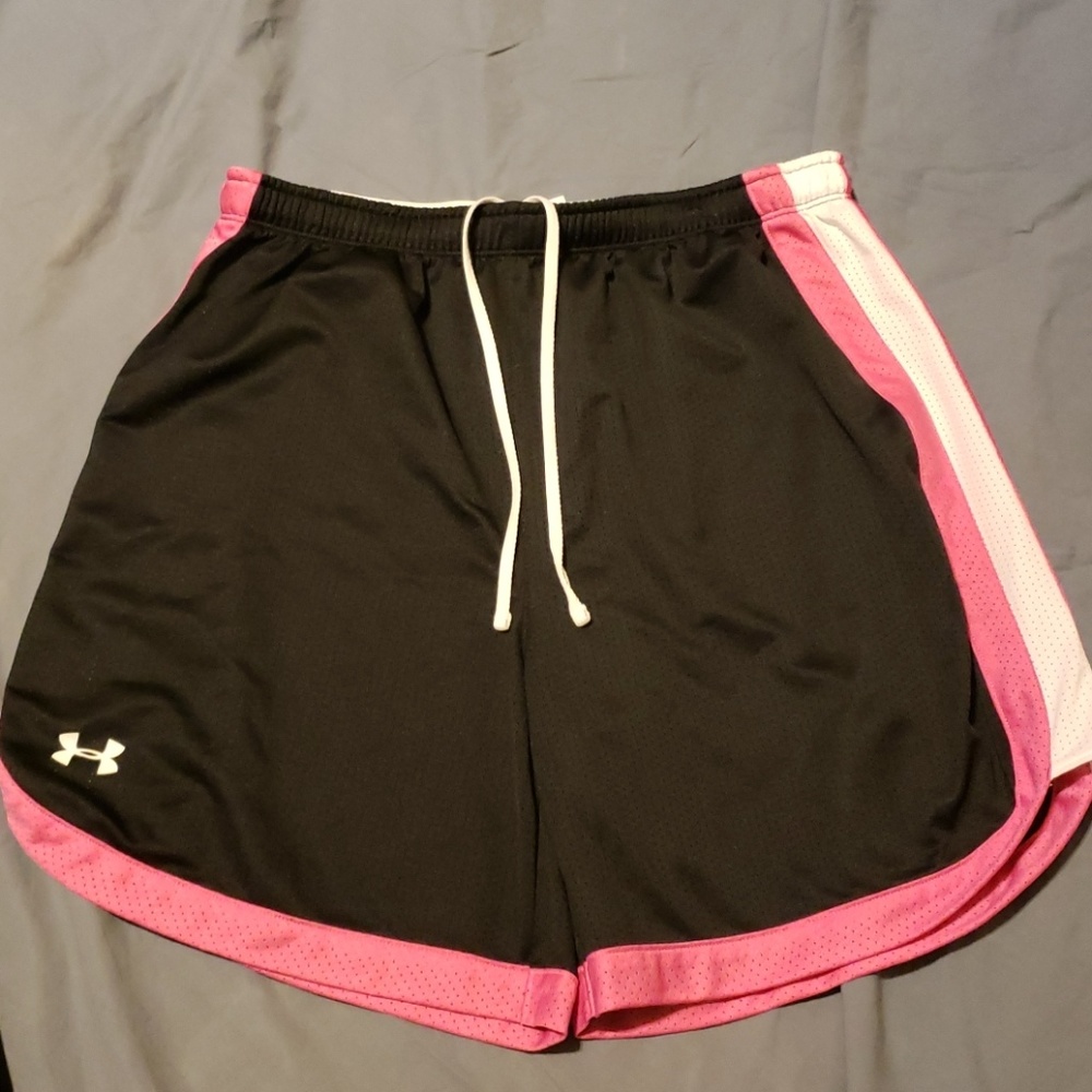 Under Armor shorts size M. Pink and black
